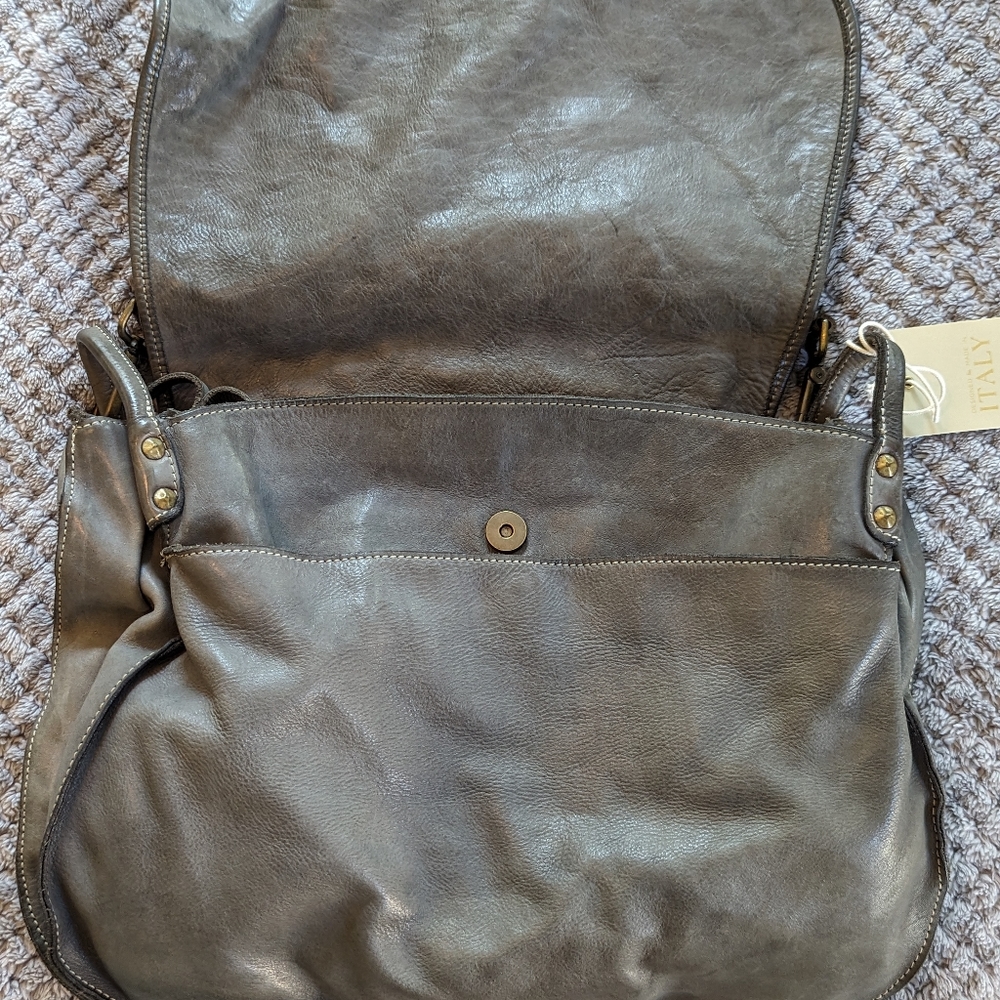 New Costanza Rota Floral Cutout Satchel Crossbody Tote Italian Leather - Picture 5 of 12